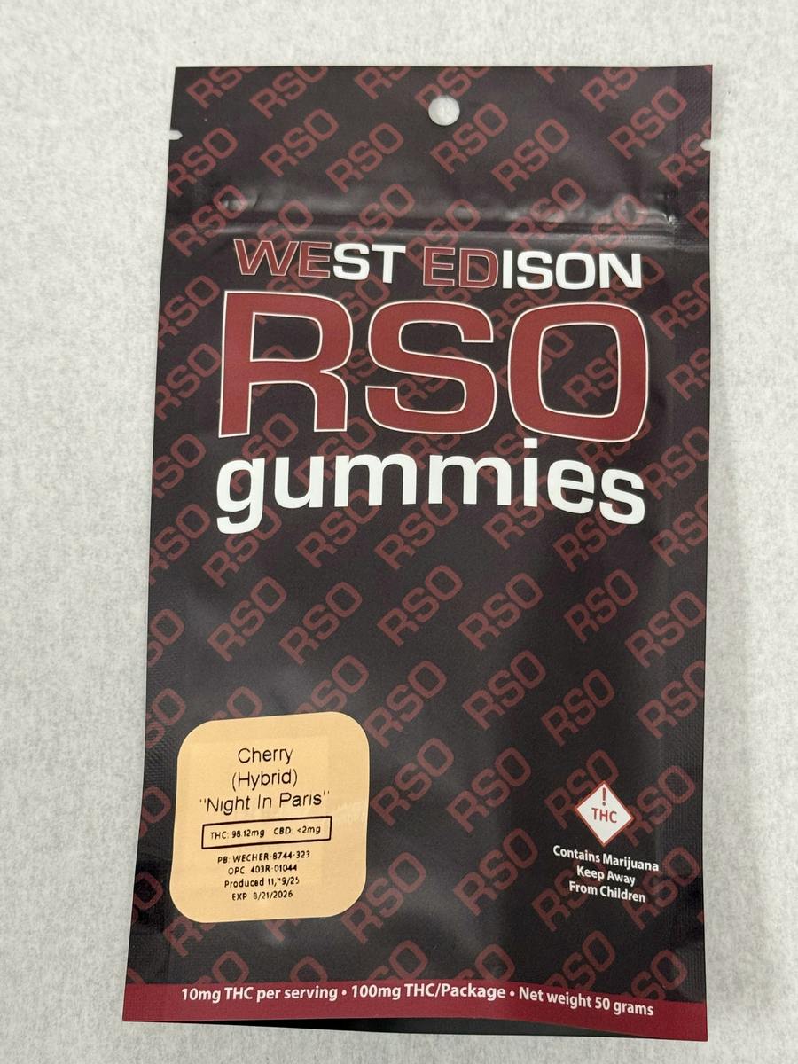 (REC) West Edison RSO Gummies 100mg - Cherry (Night in Paris)