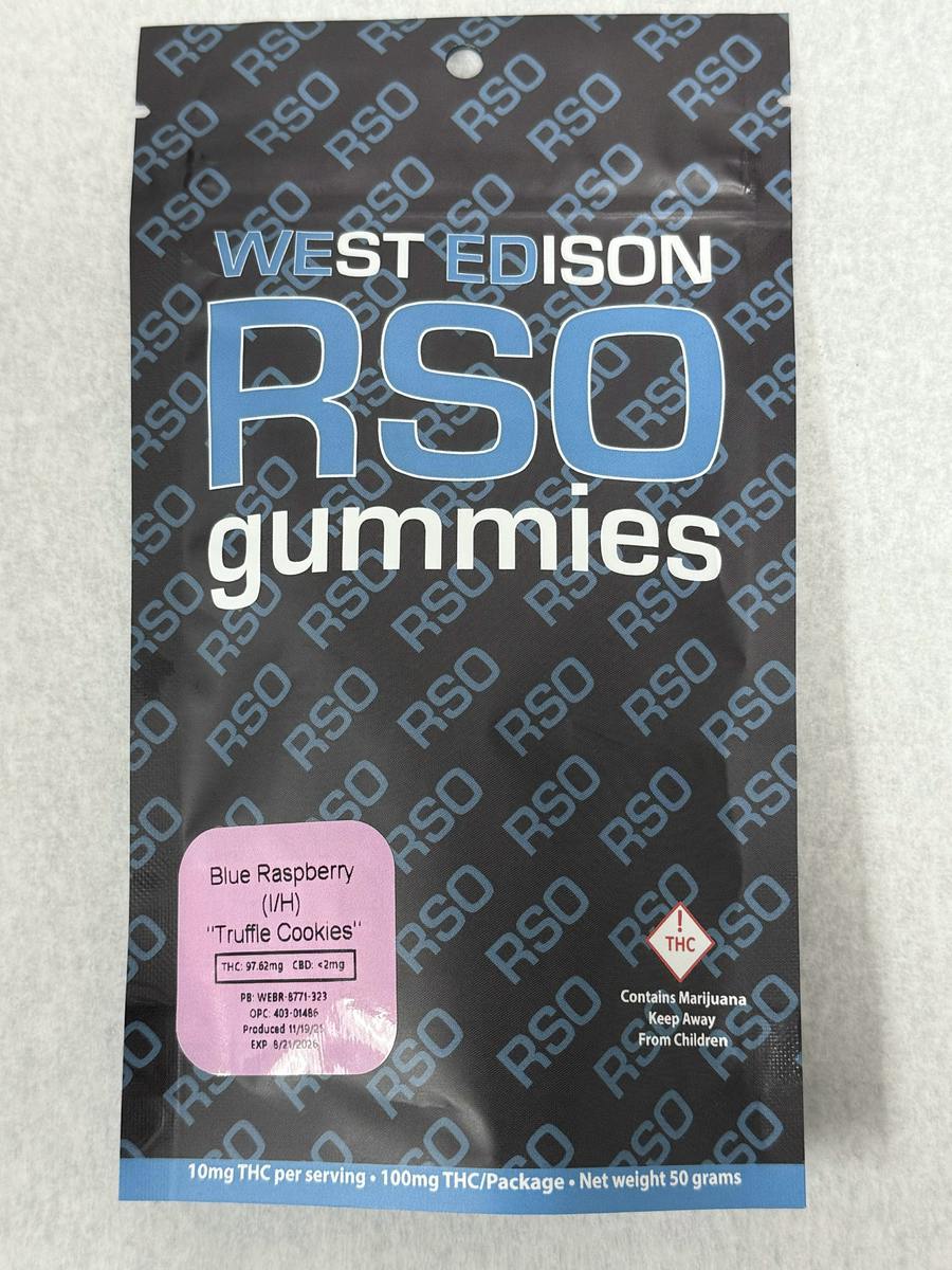 (REC) West Edison RSO Gummies 100mg - Blue Raspberry (White Truffle)