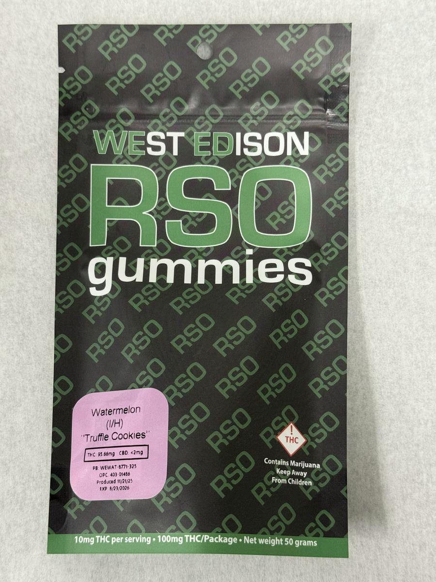 (REC) West Edison RSO Gummies 100mg - Watermelon (Truffle Cookies)