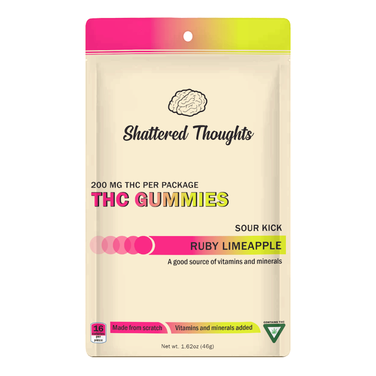 Ruby Limeapple 200mg THC Gummies | Shattered Thoughts