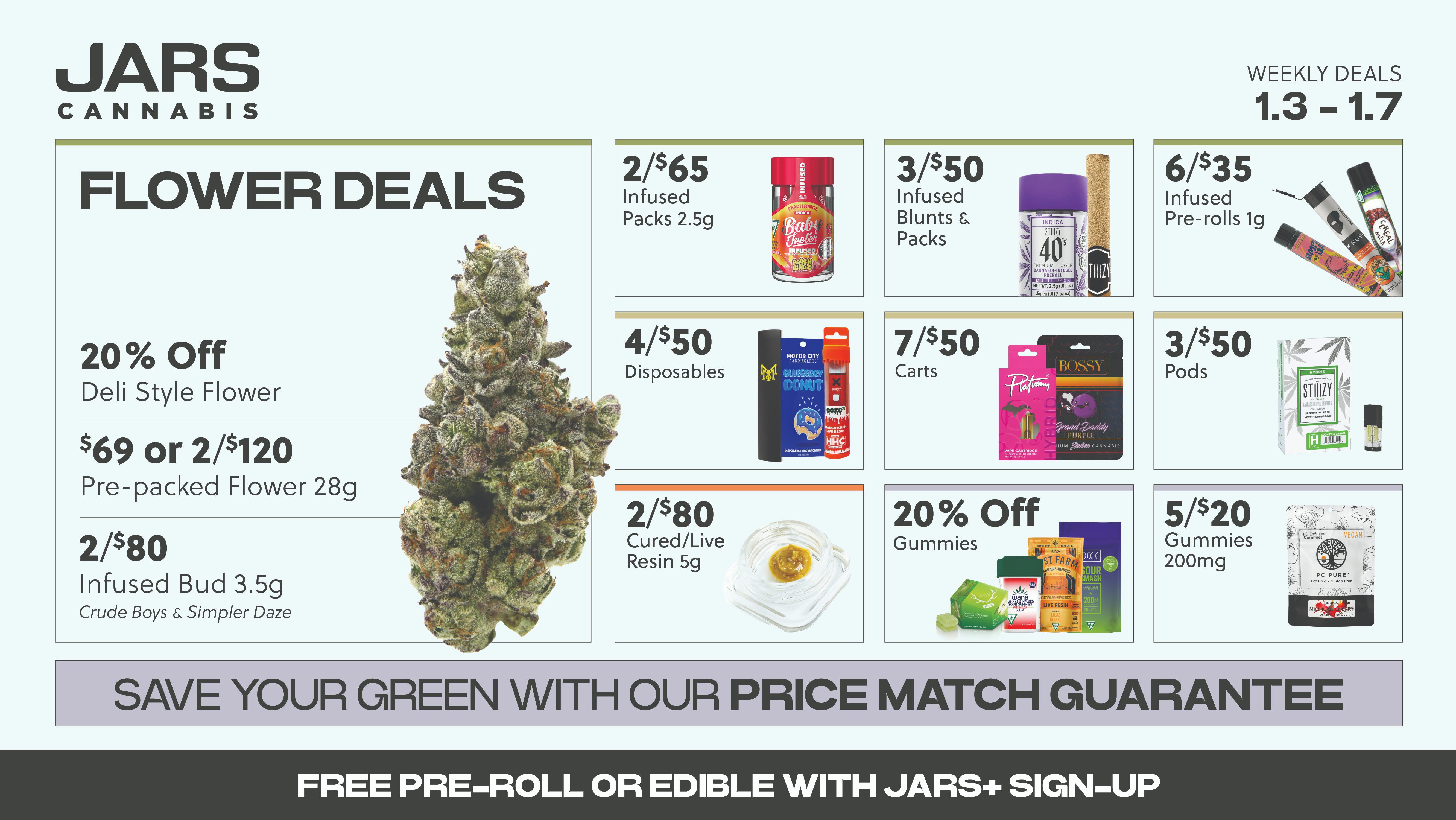 New Year New Prices at JARS Cannabis Mt Clemens Recreational Delivery