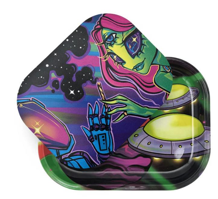 "Space Lovers" Rolling Tray w/ Magnetic Cover - by Spooky Girl Art