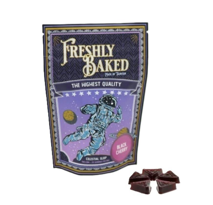 "Celestial Sleep" Black Cherry 1:1 Gummies 20pk (100mg THC/100mg CBN)