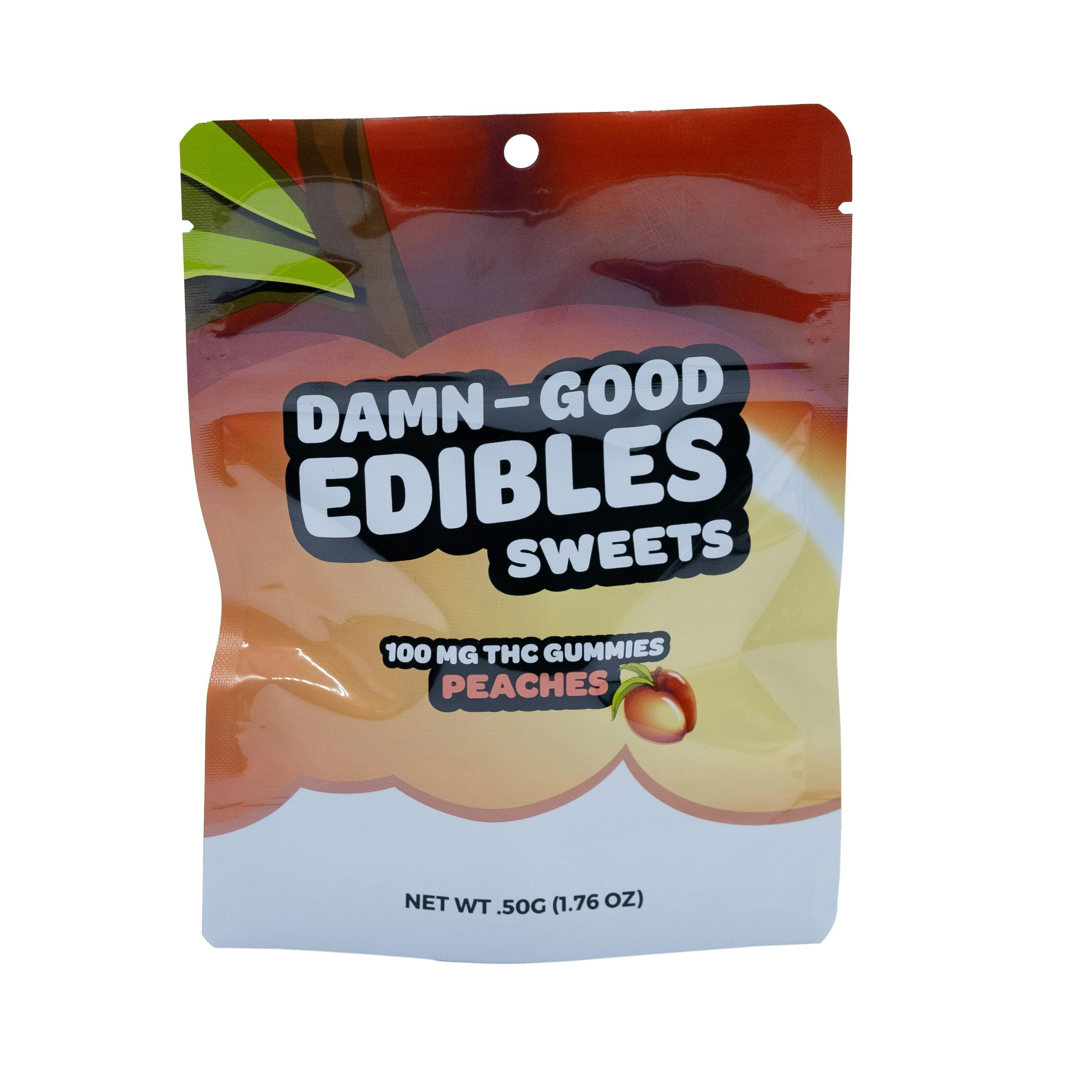 Damn Good Edibles Sweet Gummies 100 MG Peach 10pk