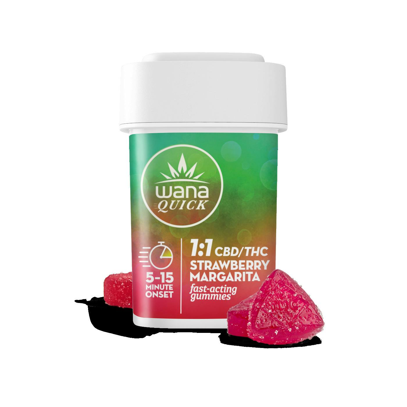 1:1 CBD/THC Strawberry Margarita Fast Acting Gummies 10pk
