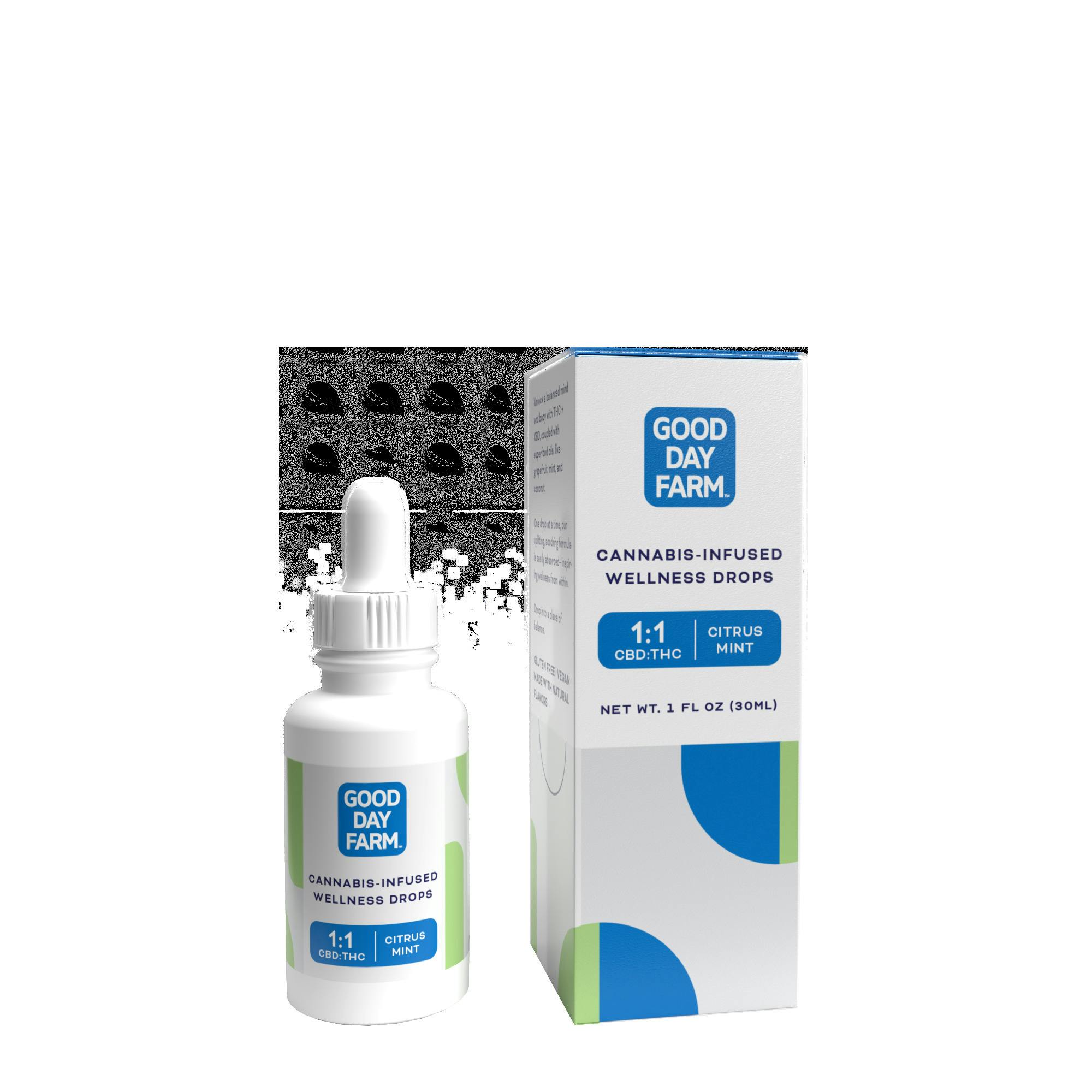 GDF: Tincture | Citrus Mint 1:1 | 450mg THC : 450mg CBD | 30mL