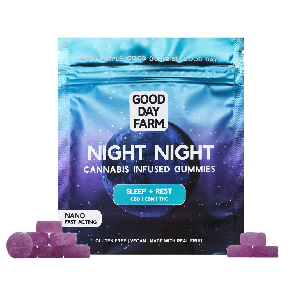 GDF: Night Night Gummies | 40mg THC : 60mg CBD : 40mg CBN | 10pk at Good Day Farm Bossier City