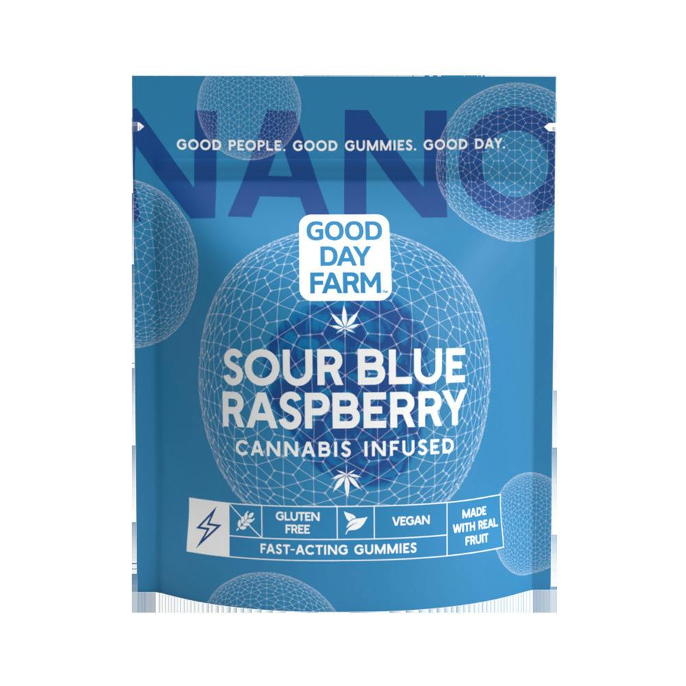 GDF: Fast-Acting Gummies | Sour Blue Raspberry | 100mg | 10pk at Good Day Farm Bossier City