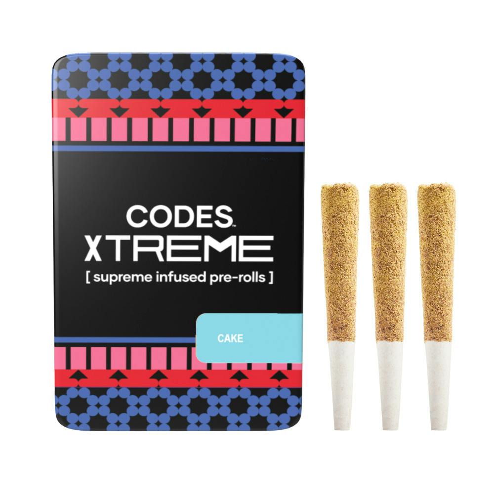 Codes: Infused Pre-Roll Pack | Cake x Apple Fritter | Xtreme J's | 0.7g | 3pk at Good Day Farm Jennings Dispensary
