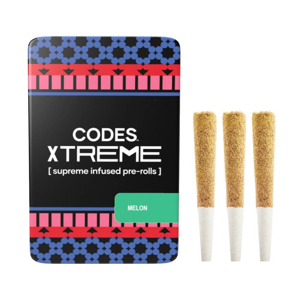 Codes: Infused Pre-Roll Pack | Melon x Papaya Bomb | Xtreme J's | 0.7g | 3pk at Good Day Farm Jennings Dispensary