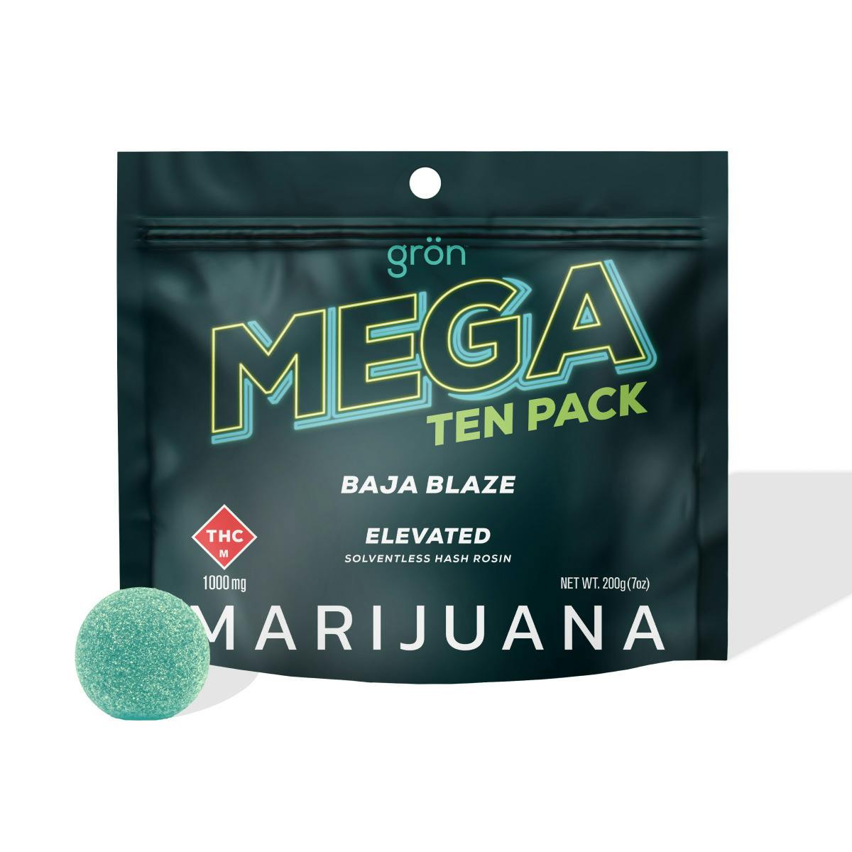 Gron: Hash Rosin Mega Pearl | Baja Blaze | Sativa | 1000mg | 10pk