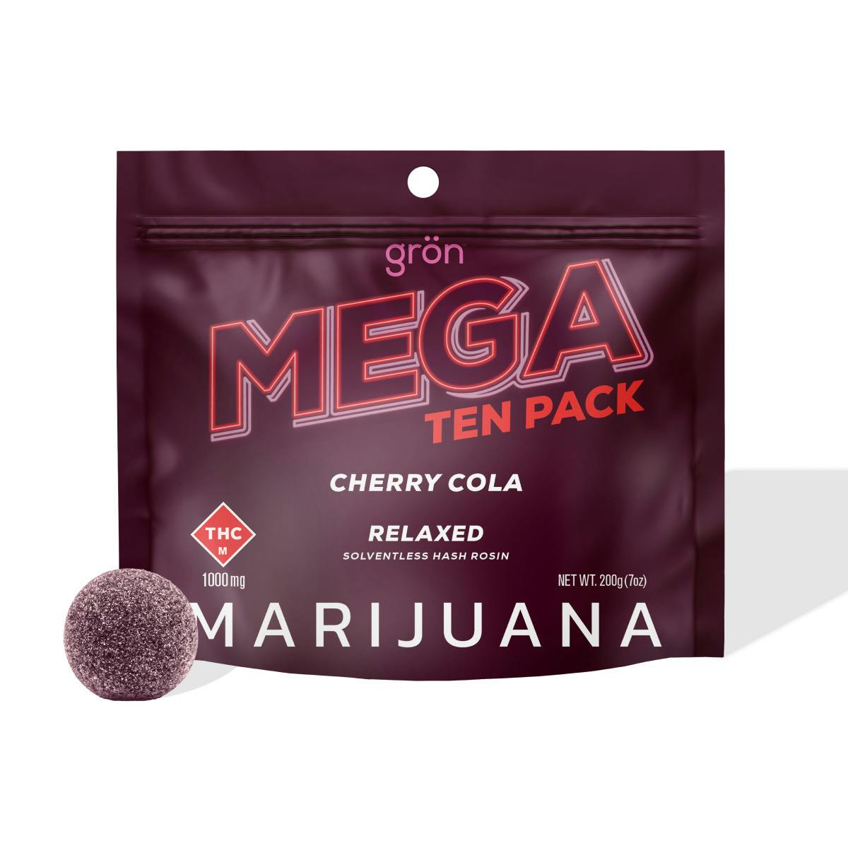 Gron: Hash Rosin Mega Pearl | Cherry Cola | Indica | 1000mg | 10pk