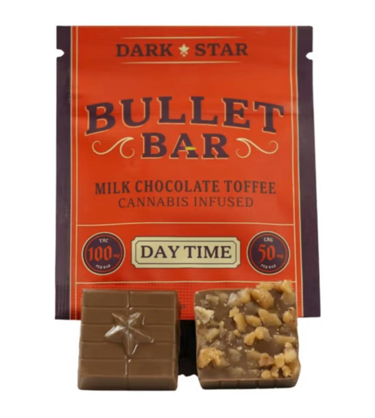 DARK STAR | BULLET BAR | EDIBLE | 100MG | (1 PIECE) | - DAYTIME | MILK CHOCOLATE (TOFFEE CRUNCH)