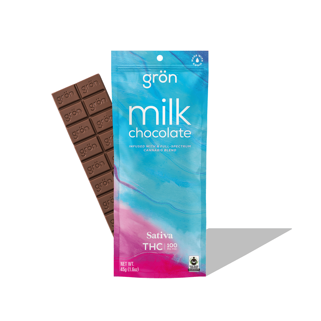 GRON | EDIBLES | FULL BAR | - 100 MG | MILK CHOCOLATE | SATIVA