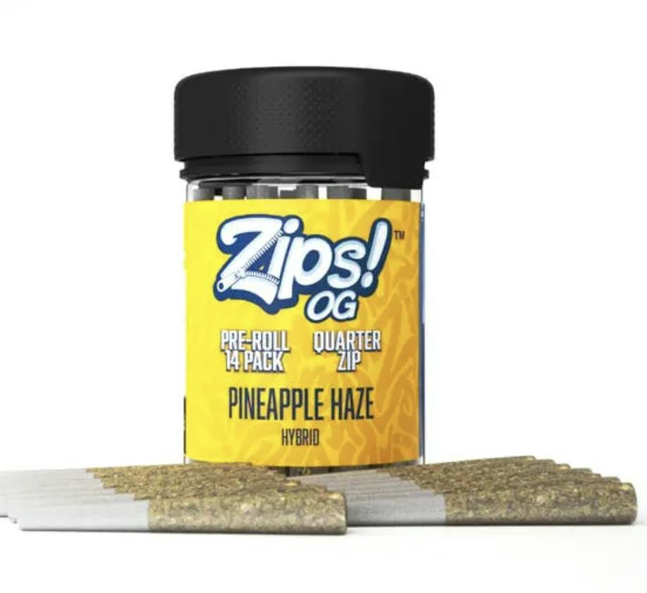 ZIPS | Preroll | 14 Pack | Pineapple Haze | 7g | Hybrid