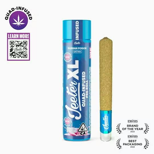 JEETER XL | INFUSED PREROLL | LIVE ROSIN | 2G | - DURBAN POISON | SATIVA
