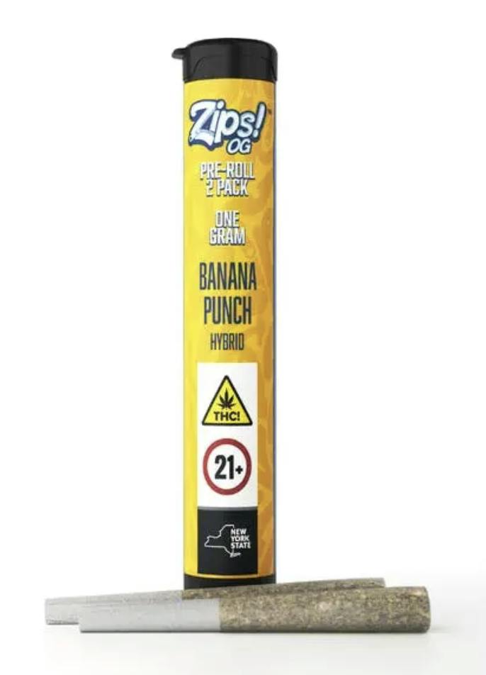 ZIPS | Preroll 2 Pack | Banana Punch | 1g | Hybrid