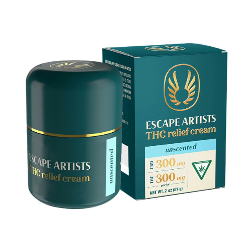 Escape Artists | Unscented | 300MG CBD : 300MG THC Relief Cream