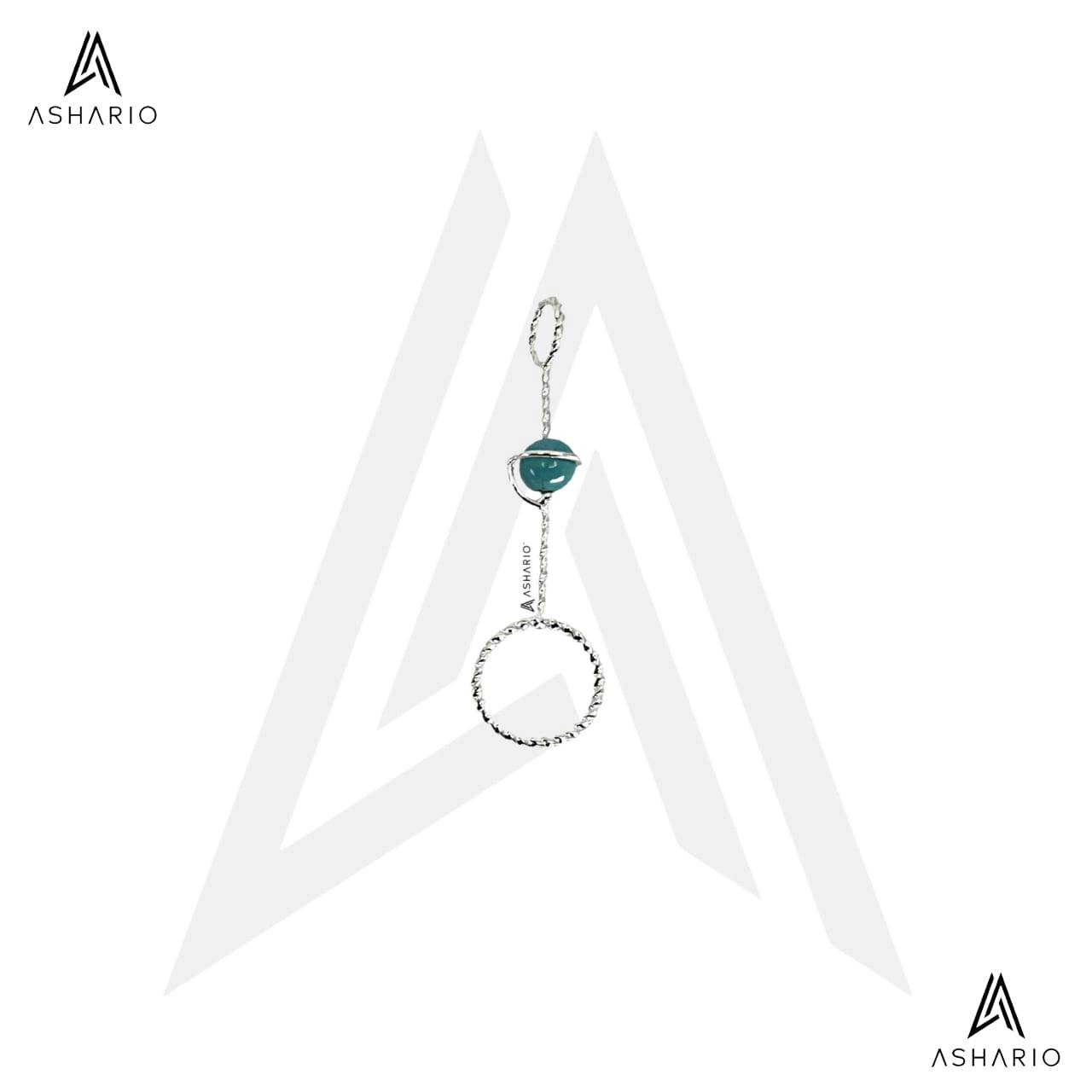 ASHARIO Pre-Roll Ring Holder - Planet (Silver) - Baby Blue