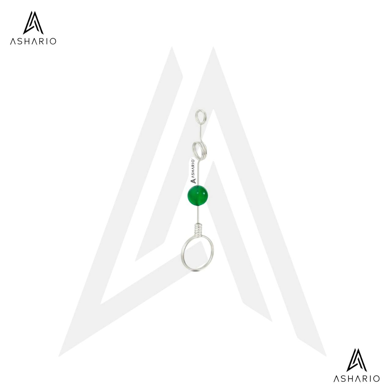 ASHARIO Pre-Roll Ring Holder - Gemstone (Double-Hoop) - Silver