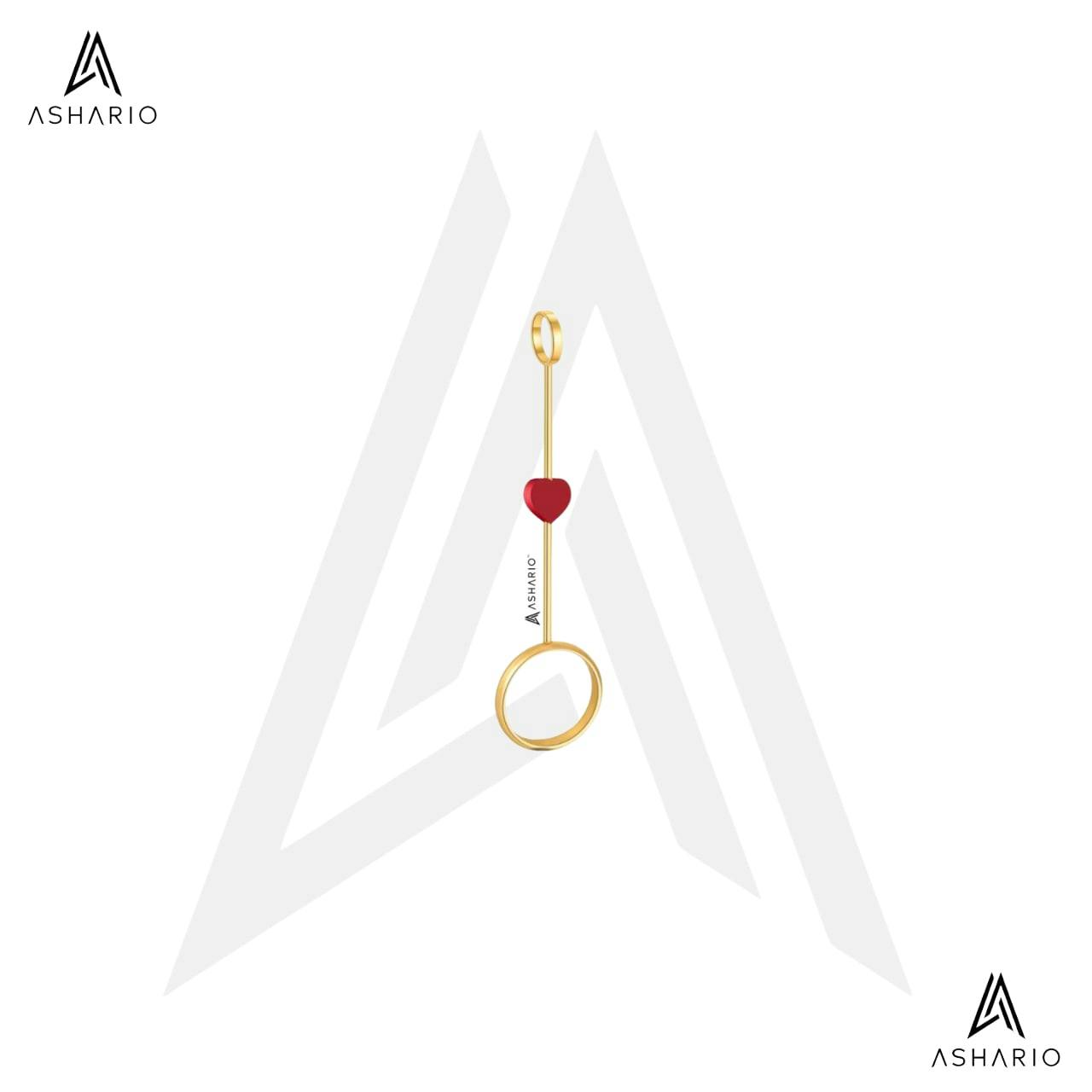 ASHARIO Pre-Roll Ring Holder - Heart - Gold