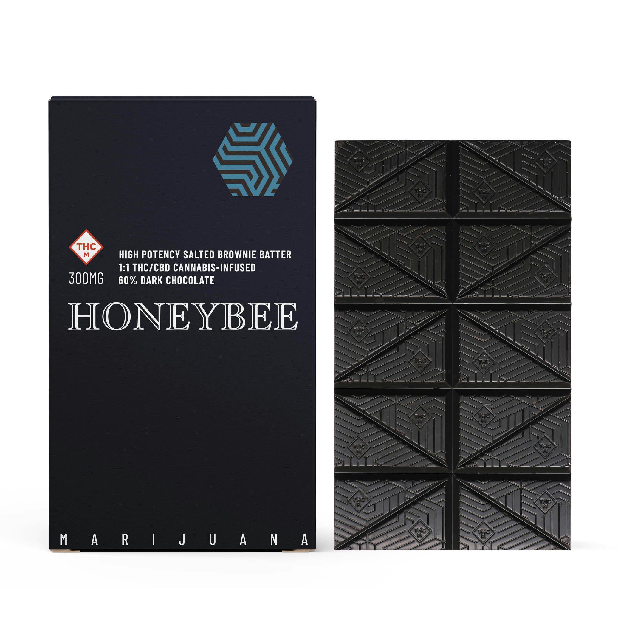 Honeybee | Dark Chocolate Bar | Salted Brownie Batter 1:1 High Dose