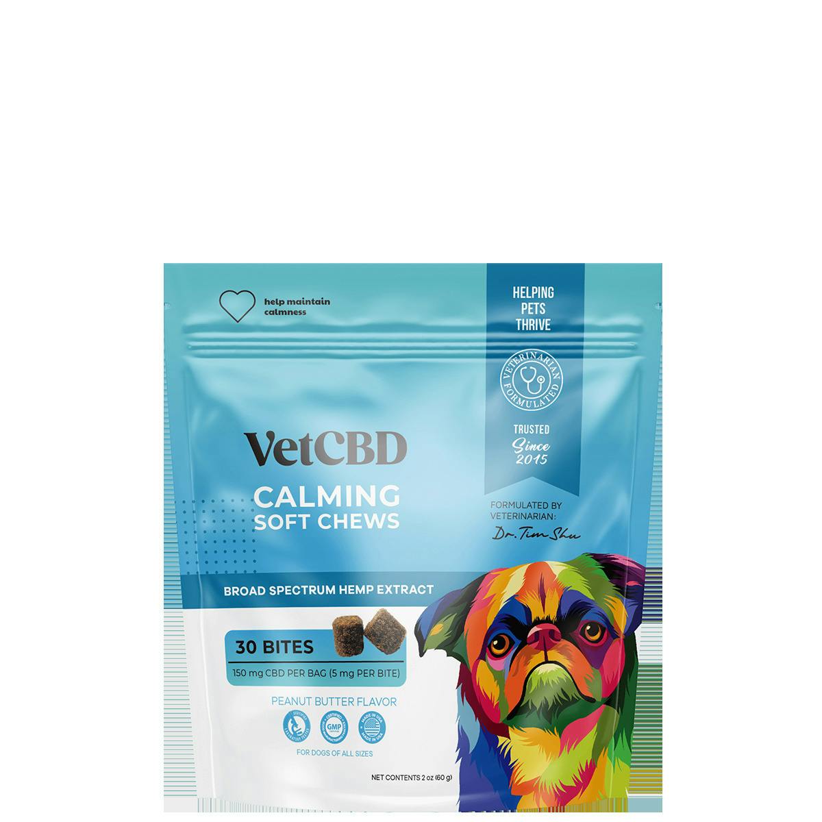 Calming | Peanut Butter Treats 150mg (30-Pack | 5mg Each)