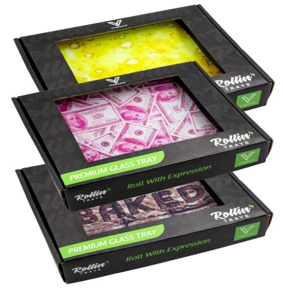 Glass Rolling Tray Assorted Images - Small 6.5" x 5"