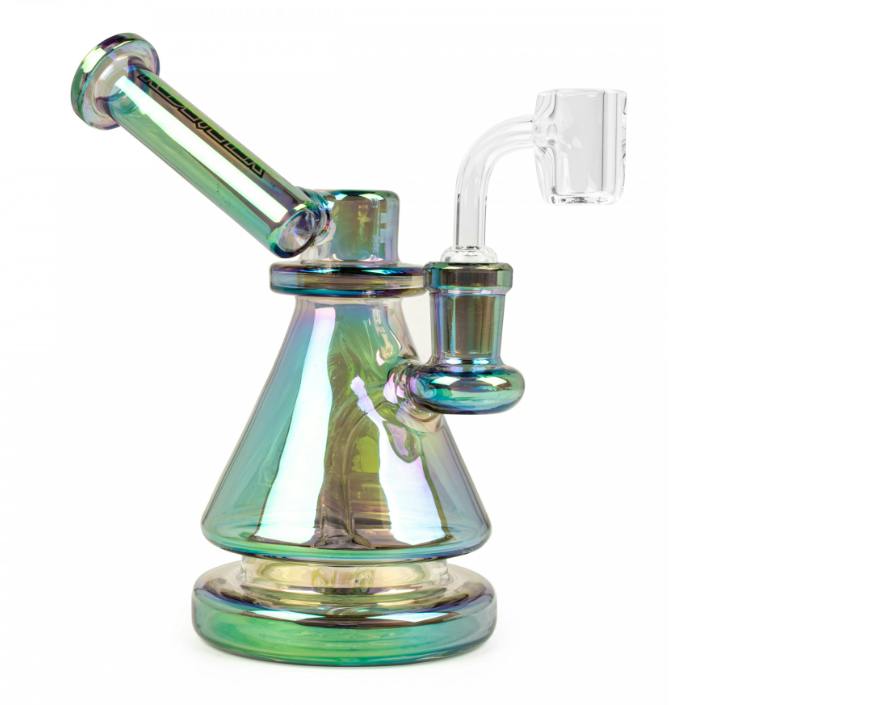 Red Eye Tek - 6" Tall Green Metallic Terminator Finish Vector Concentrate Rig