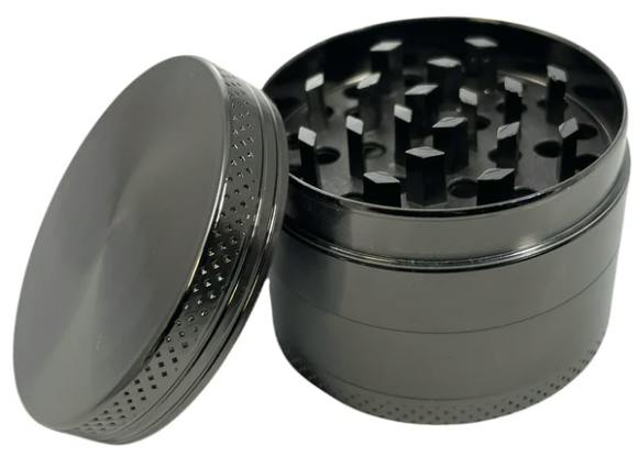 4 Part Grinder - 50mm x 38mm - Zinc Gun Metal