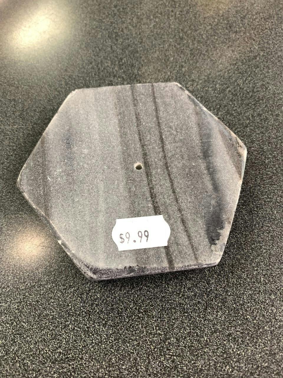 Hexagon - Incense Burner - Black Marble