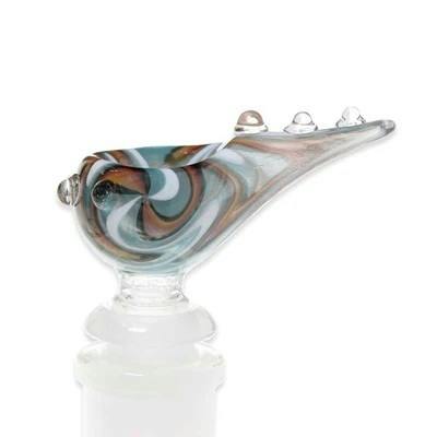 Glass Bowl - Pointed Swirl Wig Wag 14mm - Various Colours