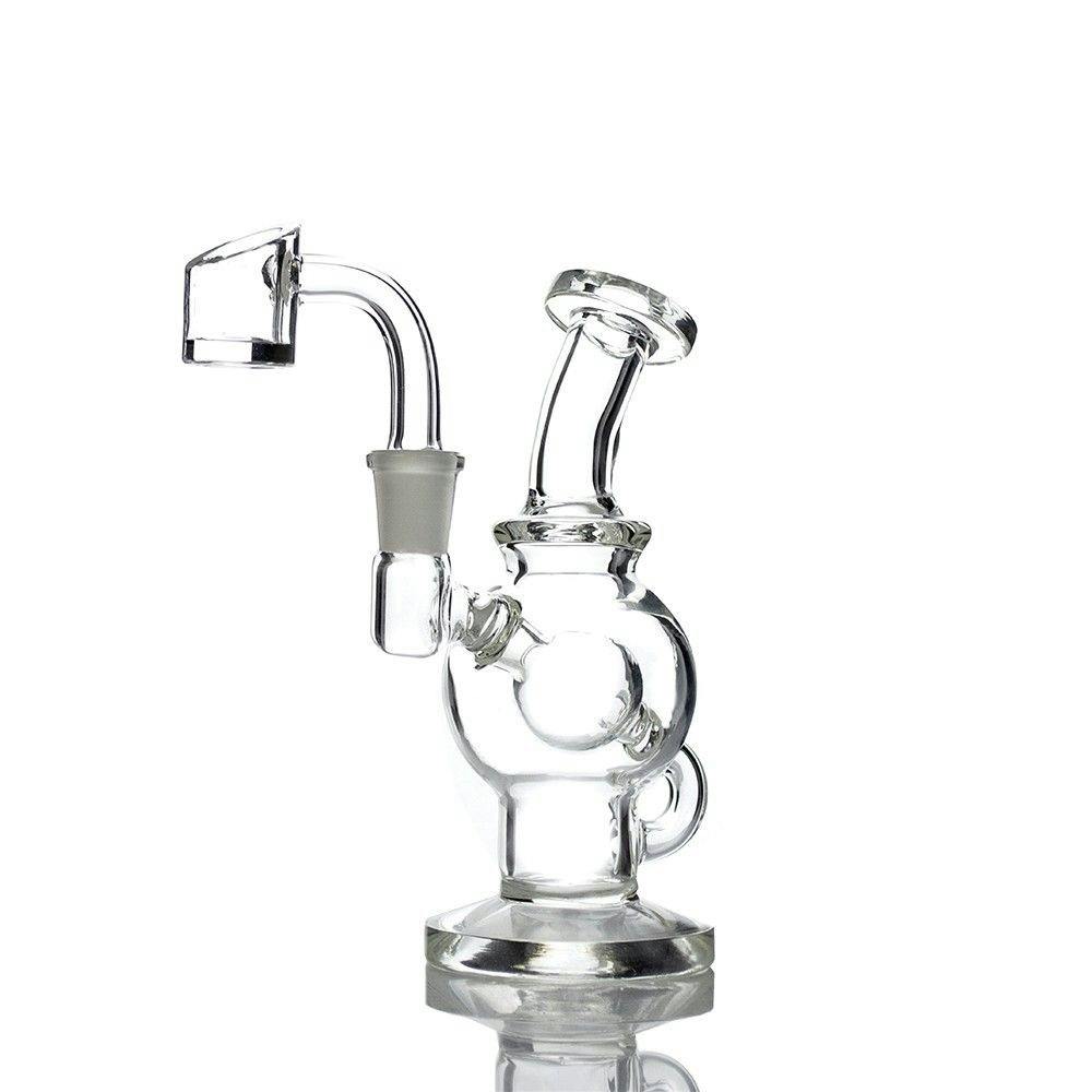 Glass Rigs - 5" Glass Dab Rig - Clear Bubble Perc