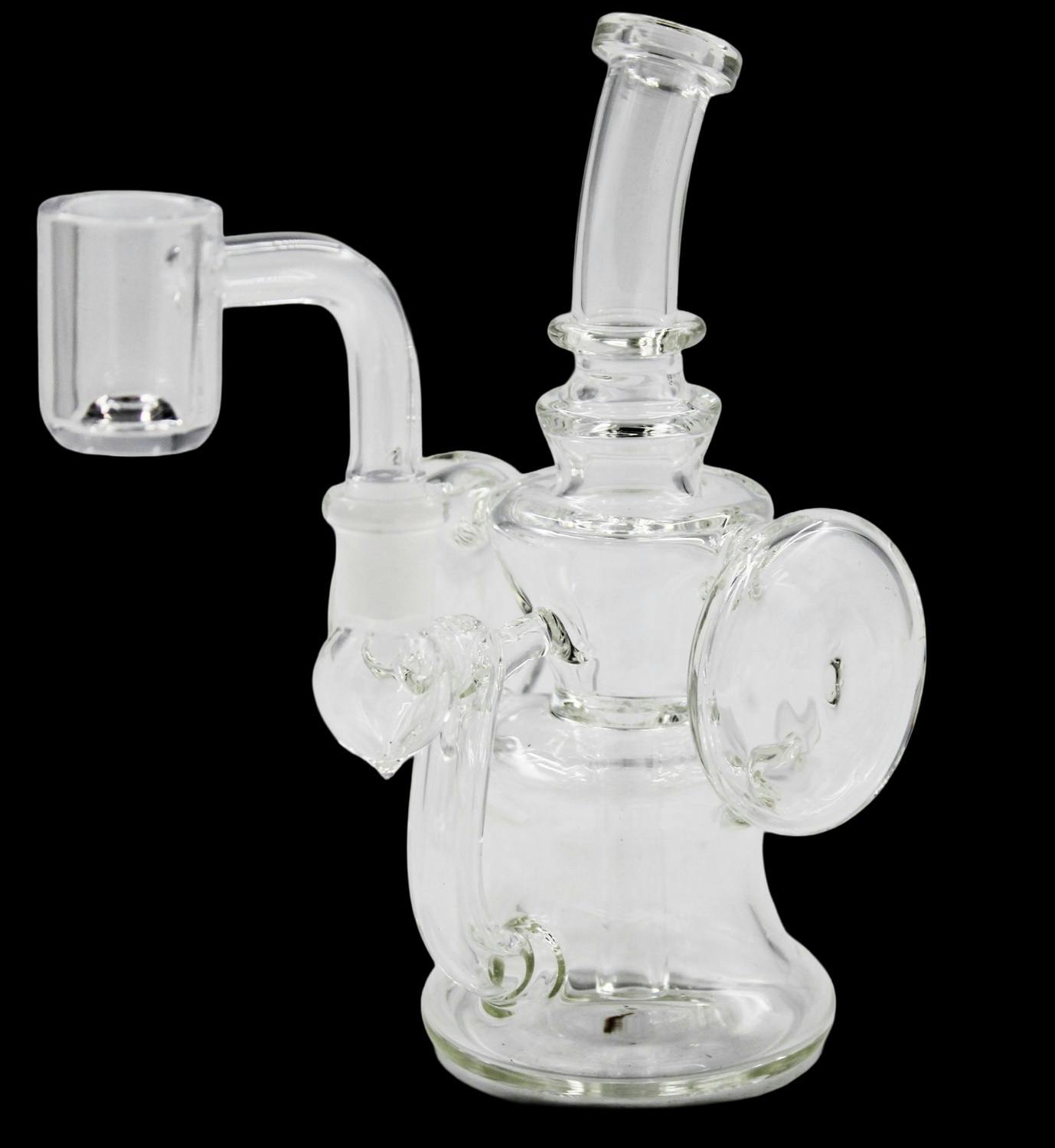 Glass Rigs - 5" Glass Dab Rig - Clear Side Recycler