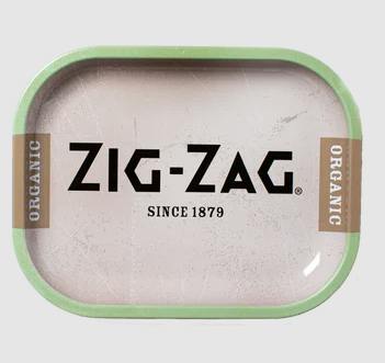 Zig Zag - Large Metal Rolling Tray - Brown