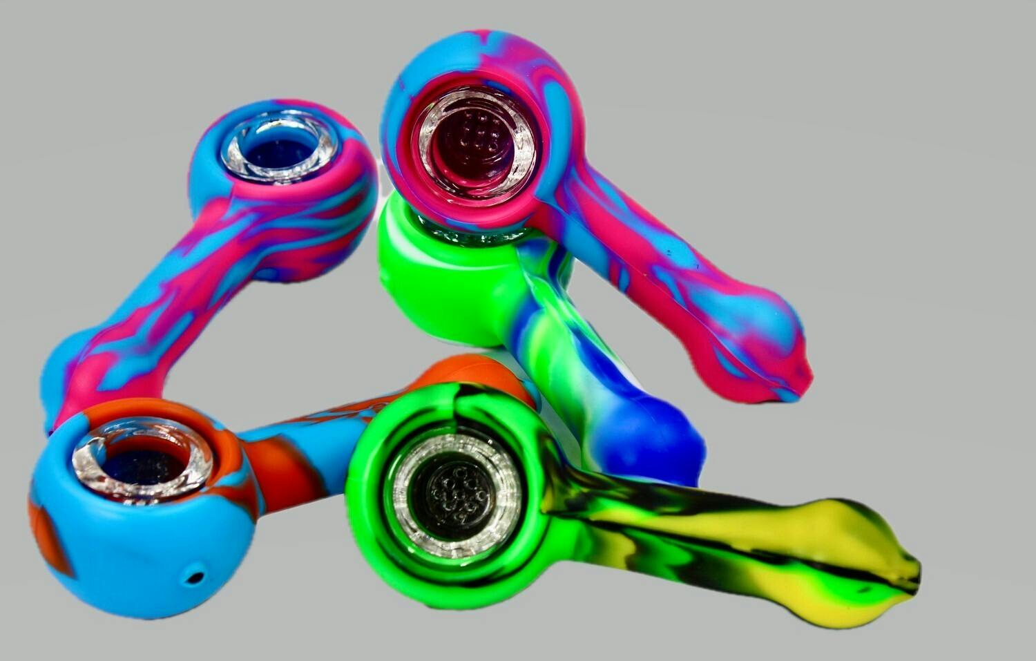Silicone Spoon Pipe w/Glass Bowl