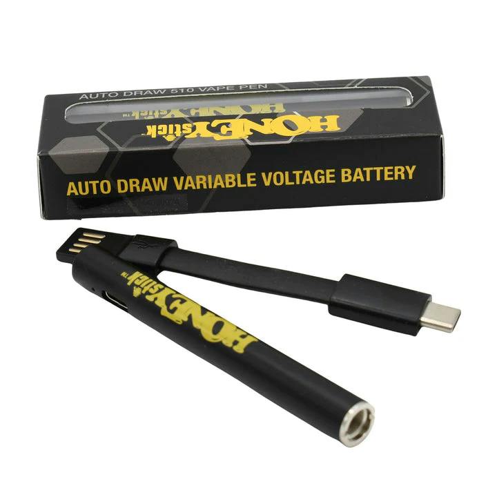 HoneyStick - 2nd Edition: Auto Draw 510 Vape Pen Battery (Black)
