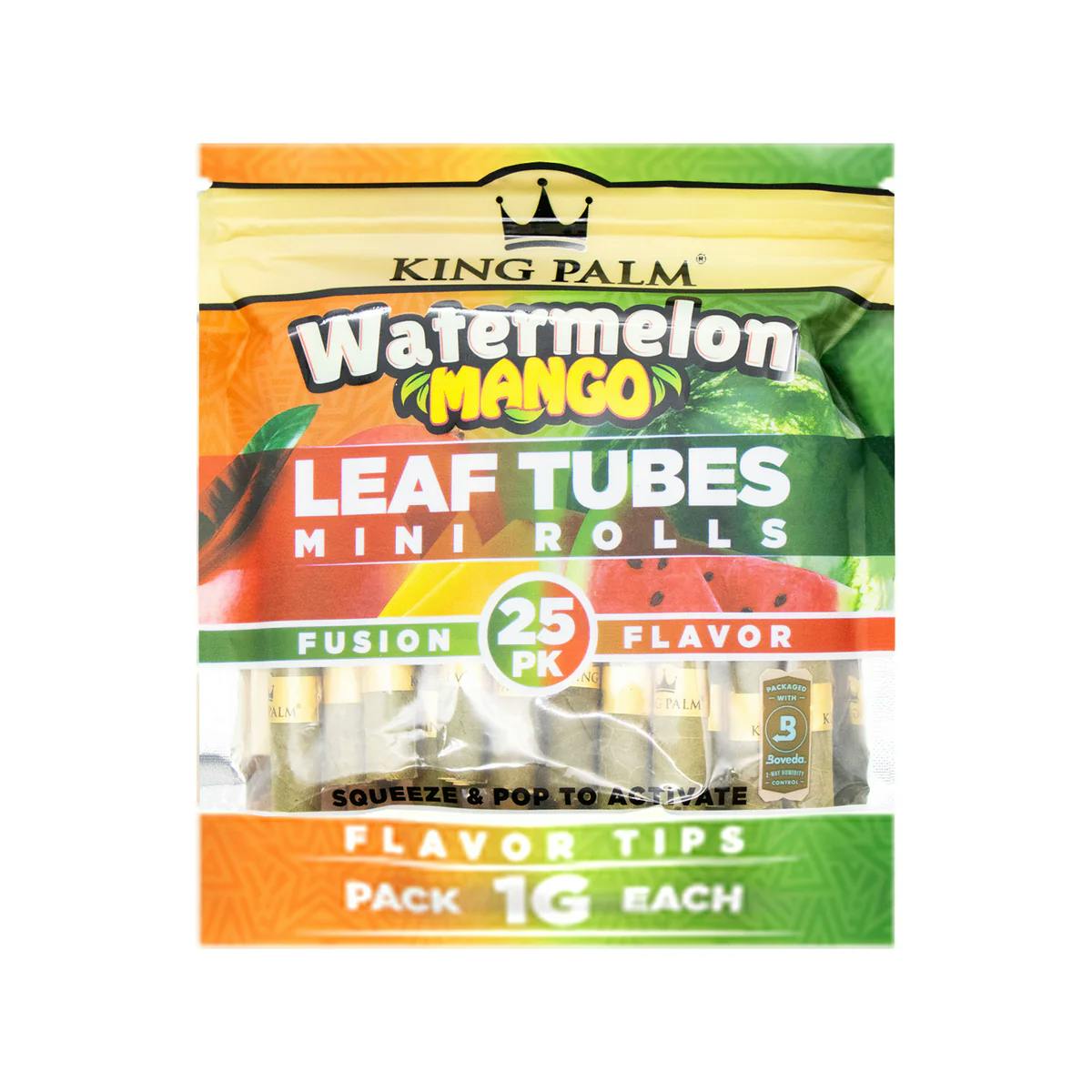 King Palm Wraps - Mini 1 Gram Tubes - Watermelon Mango - 25 Pack