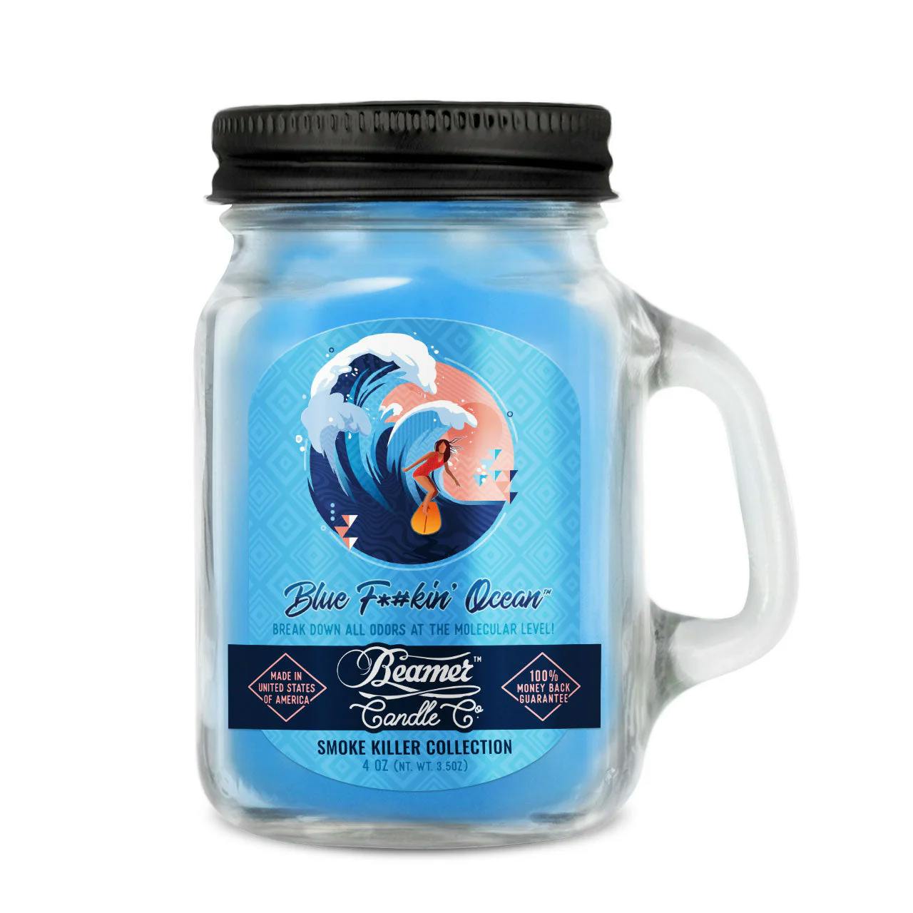 Beamer Candle Co. - Glass Jar 4oz. - Blue F*#kin' Ocean