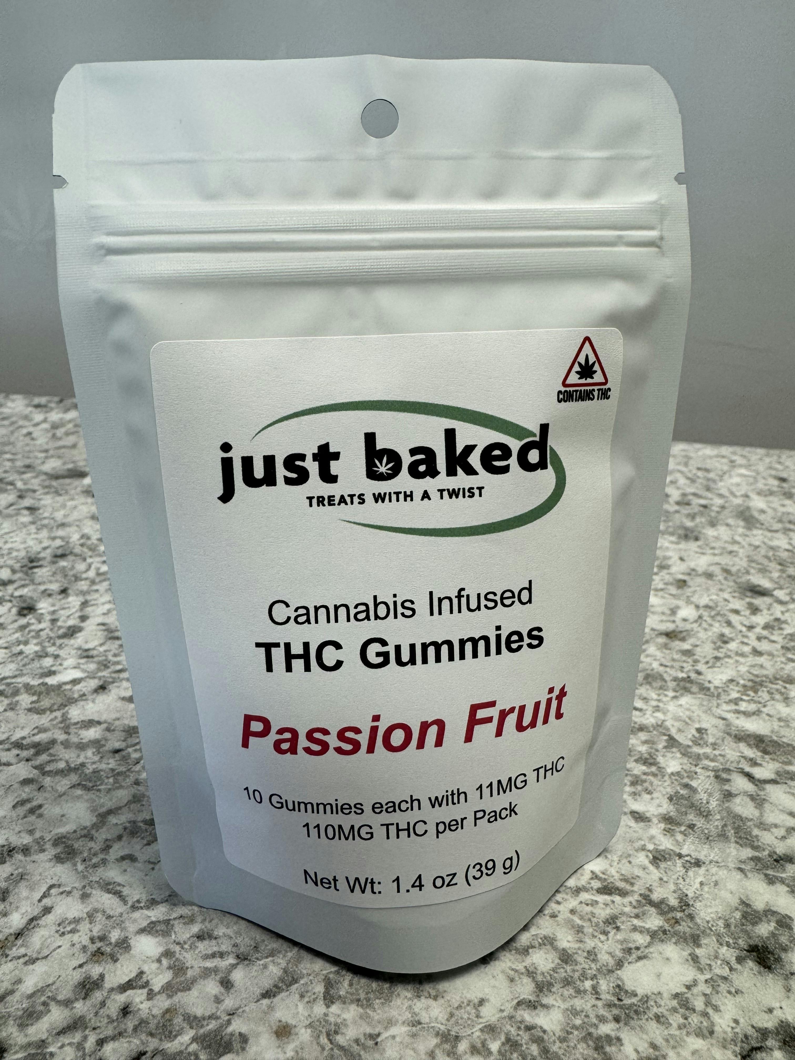 Just Baked Passion Fruit Gummies 10pk 110mg