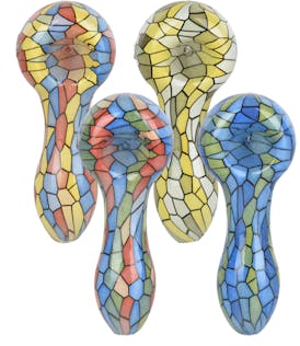 AFG | Mosaic Colorful Print Glass Spoon Pipe