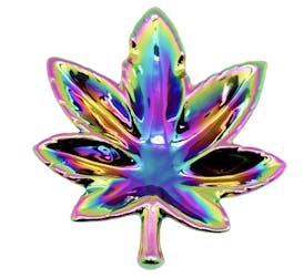 AFG | Hemp Leaf Rainbow Iridescent Ashtray