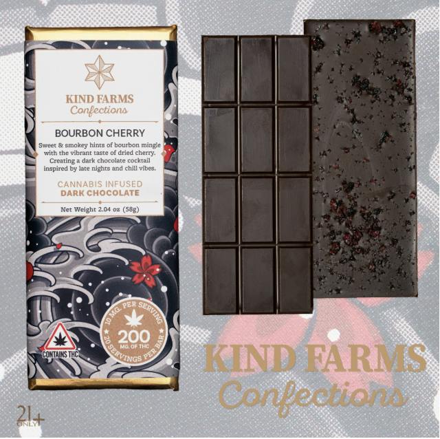 Kind Farms Bourbon Cherry Dark Chocolate 200mg