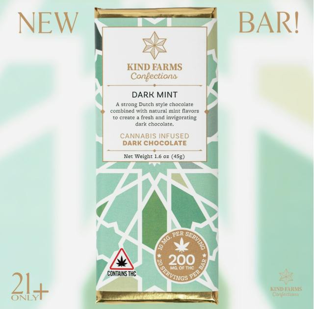 Kind Farms Dark Mint Dark Chocolate 200mg