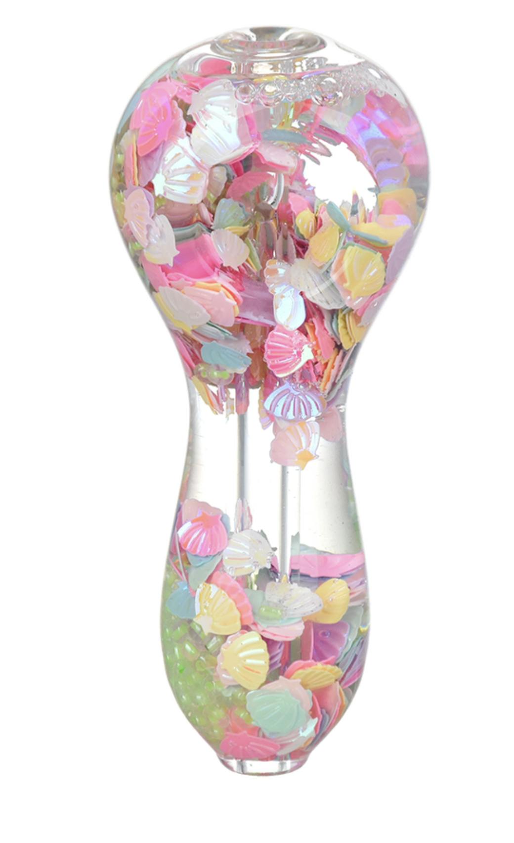 AFG Pastel Paradise Glow Beads Glycerin Glass Spoon Pipe