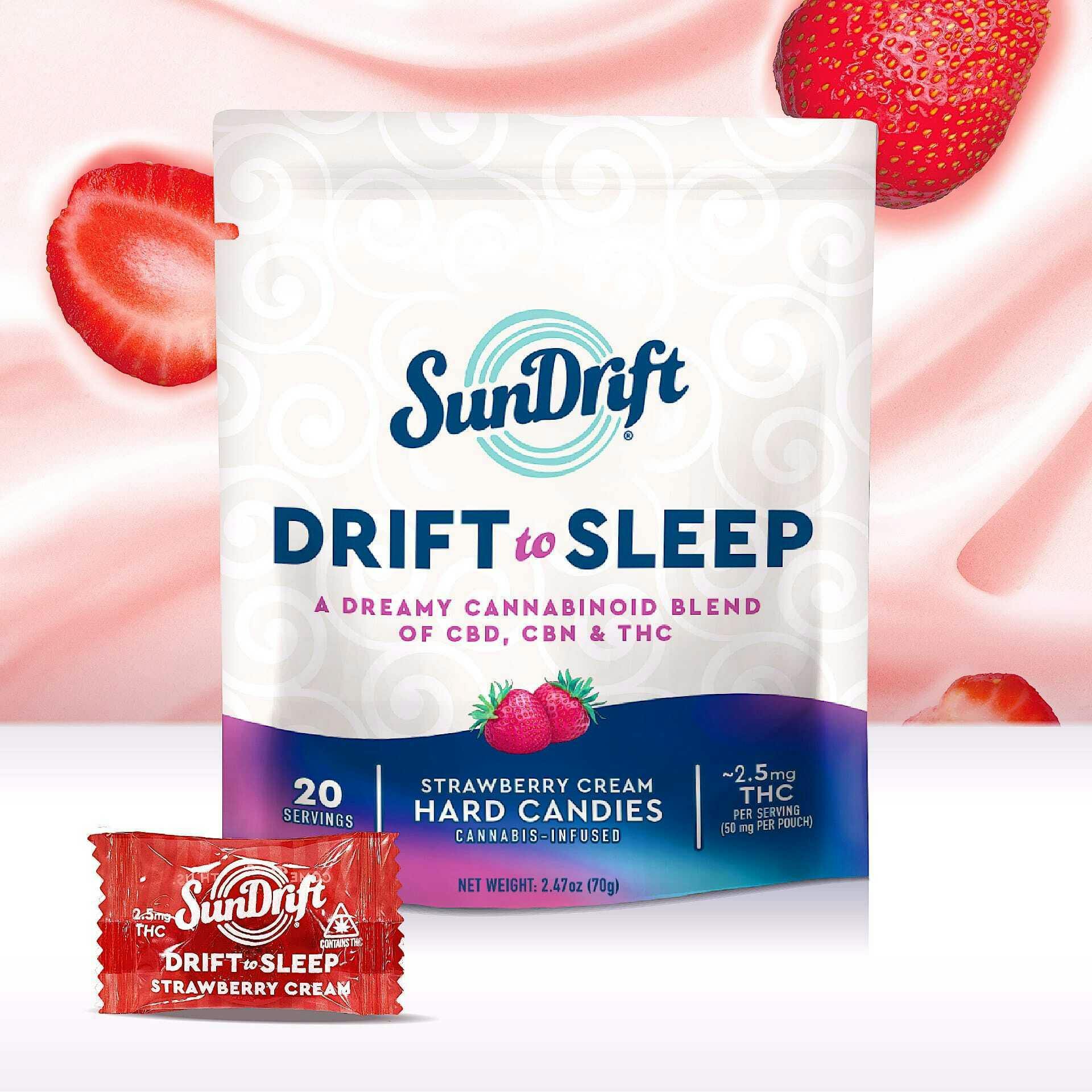 SunDrift | Hard Candies | Strawberry Cream | 20pk