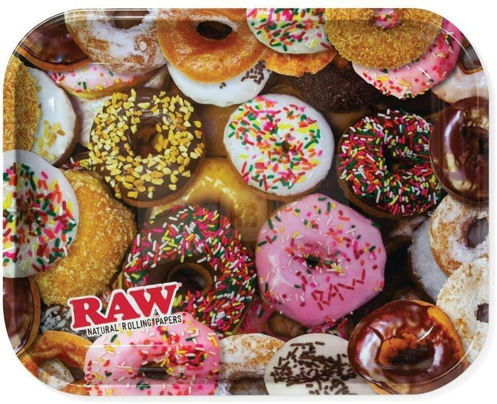Raw Metal Rolling Trays- Doughnut Design Large