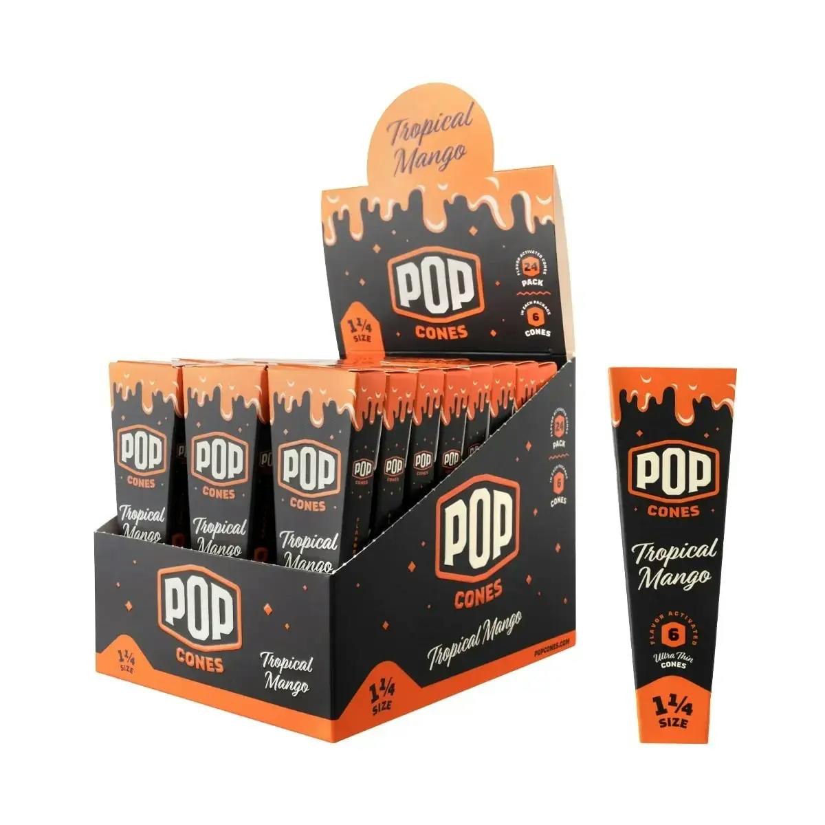 Pop Cones - 1 1/4 Pre-rolled Cones - Tropical Mango
