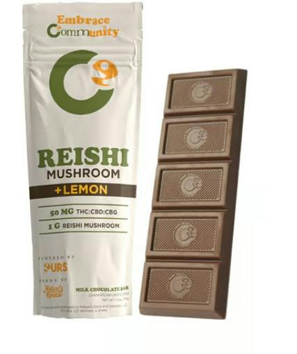 COMMUNITY REISHI MUSHROOM LEMON MILK CHOCOLATE BAR 50MG