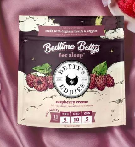 BETTY'S EDDIES BEDTIME RASPBERRY CREME 10PK FRUIT CHEW 100MG